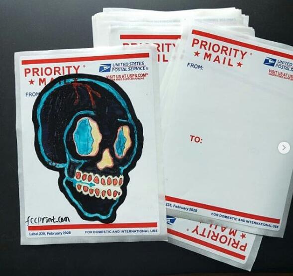 Blank Usps 228 Priority Mail Eggshell Stickers Fancyprint 9238