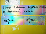 Custom Design Black Printing Hologram Destructible Eggshell Stickers - fccprint