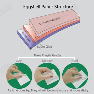 What are the surface materials of the fragile paper sticker (eggshell stickers)?