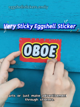 Print eggshell stickers with easy peel frames #eggshellstickers #customeggshellsticker #stickerslaps