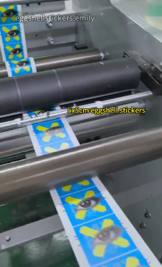 5x5cm eggshell stickers 2000pcs for the customer from UK #eggshellstickers #customeggshellstickers