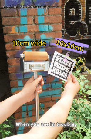 10cm wide roller extensional sticker pole with smooth bearings #stickerpole #eggshellstickers #art