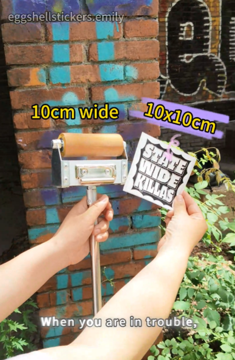 10cm wide roller extensional sticker pole with smooth bearings #stickerpole #eggshellstickers #art