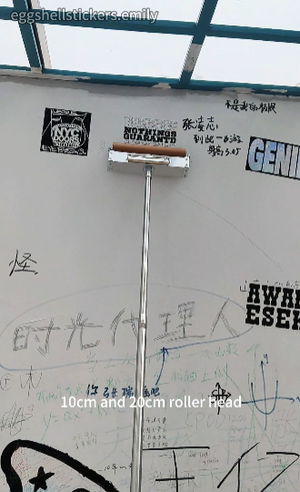 20cm roller extensionable sticker pole with 6"x4" eggshell sticker #eggshellstickers #stickerpole