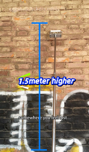 10cm wide roller extensional sticker pole with smooth bearings #stickerpole #eggshellstickers #slaps