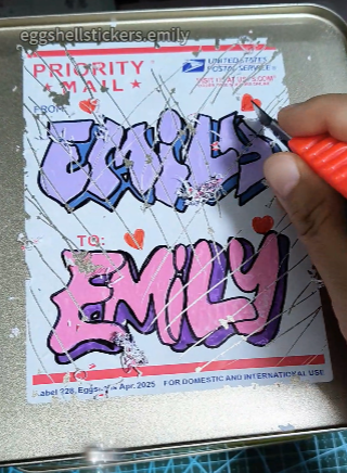 Blank priority mail eggshell sticker #eggshellstickers #eggshellstickersemily #blankeggshellstickers