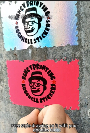 Blank fluorescent pink eggshell sticker tests on the cement pole #eggshellstickers #streetslaps