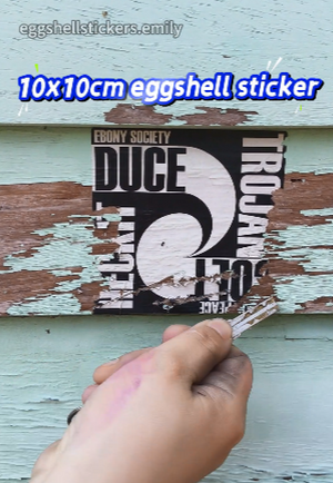 Clean the dirty paint peeling wall and put on our eggshell sticker to test #eggshellstickers @slaps