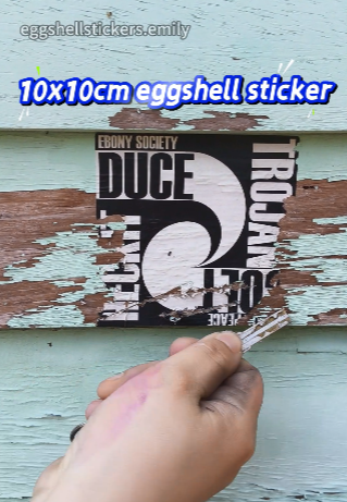 Clean the dirty paint peeling wall and put on our eggshell sticker to test #eggshellstickers @slaps
