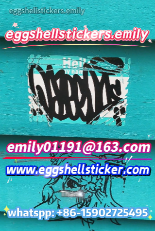 10x7cm throwies printed on hello eggshell sticker tests #eggshellstickers #eggshellstickersemily