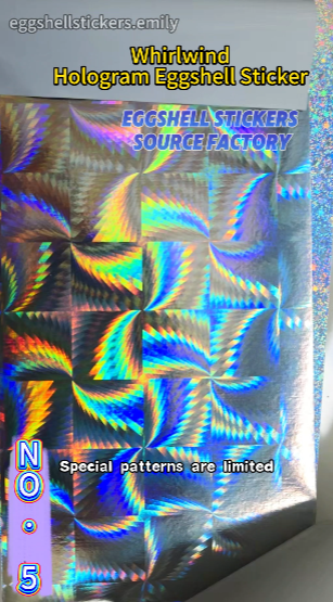 Now you could choose any one of these 11 hologram patterns to print your hologram eggshell stickers