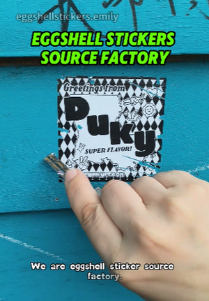 3"x3" eggshell stickers for the customer from Louisiana. Greetings from DUKY #eggshellstickers
