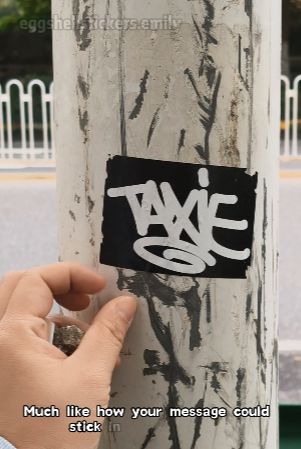 Eggshell sticker #eggshellstickers #eggshellstickersemily #stickerbombing #streetart #graffiti