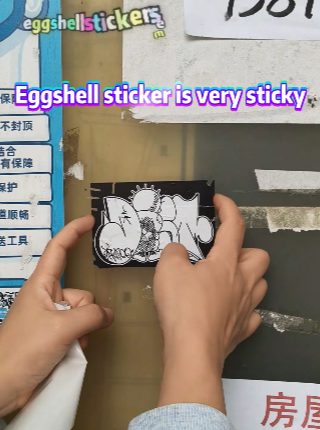 Eggshell sticker VS normal indestructible vinyl stickers #eggshellstickers #printeggshellstickers