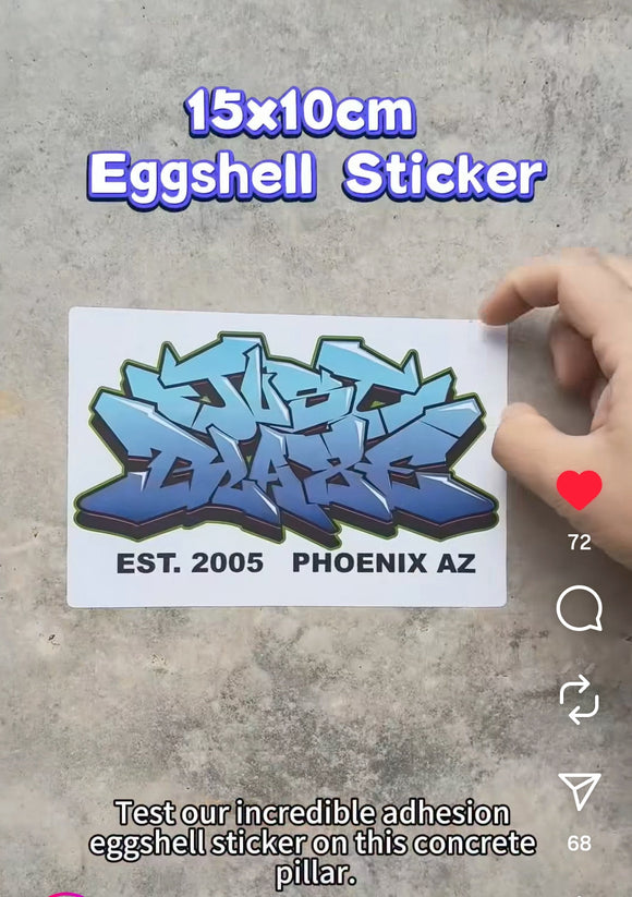 Test our Incredible adhesion Eggshell Sticker on this concrete pillar #eggshellstickers #streetslaps
