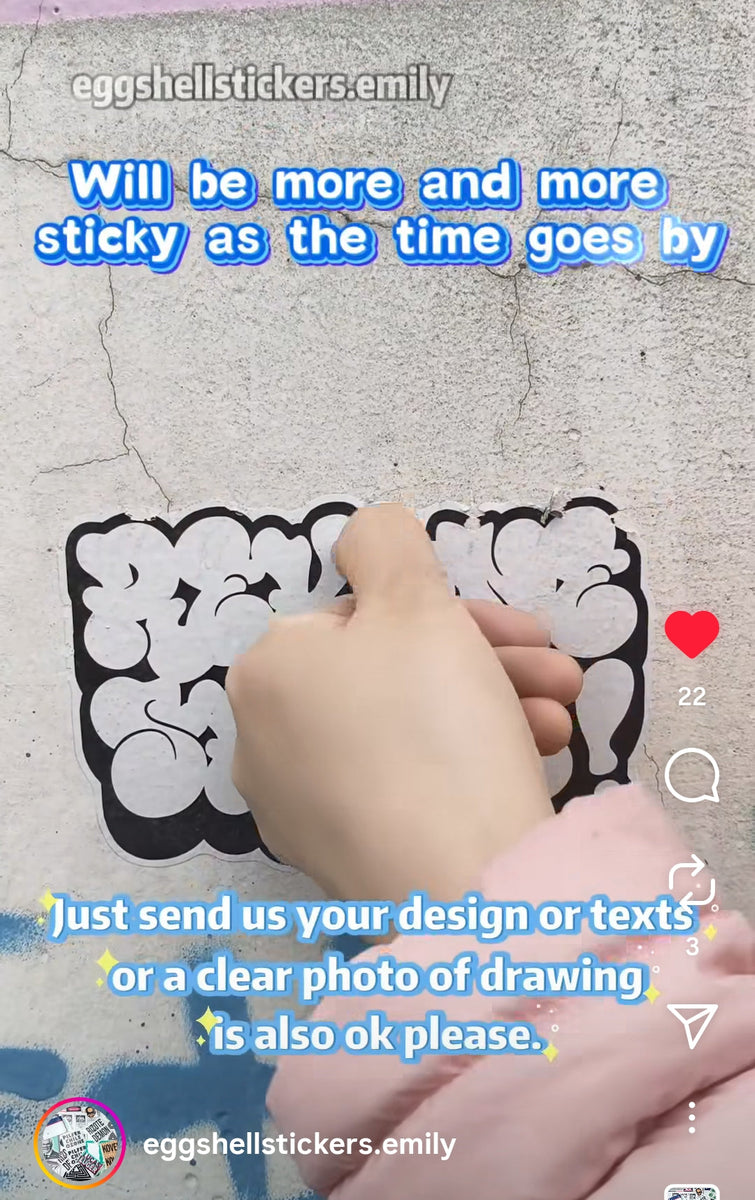 Kisscut throwies eggshell sticker tests on the paint wall #eggshellsti ...