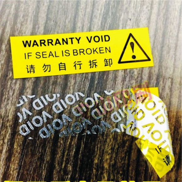 Custom Warranty VOID IF Seal Broken or Removed Stickers