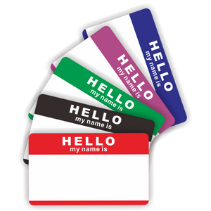 Custom "Hello,My Name Is" Blank Eggshell Sticker With or without your logo - fccprint