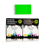 Free Shipping Worldwide Blank Fluorescent Green Eggshell Stickers 50/100/200pcs - fccprint