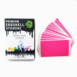 Free Shipping Blank Fluorescent Pink Eggshell Stickers 50pcs/100pcs/200pcs - fccprint