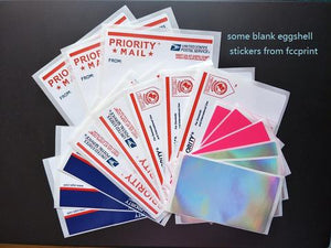 free shipping Samples package including 18pcs  eggshell stickers - fccprint