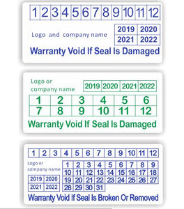 Custom Dates Printed Warranty Stickers with Company Name And Logo Printed - fccprint