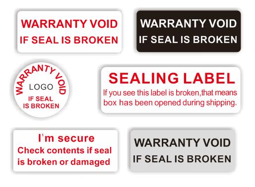 Custom Warranty Void If Seal Is Damaged or Removed or Broken Destructible Security Seal Stickers - fccprint