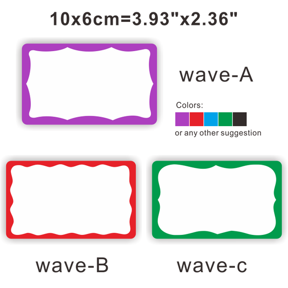 Custom Wave Frame Blank Eggshell Stickers 1000pcs - fccprint